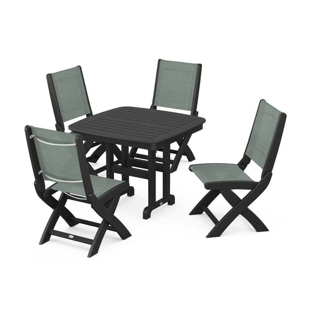 POLYWOOD® - Coastal Folding Side Chair 5-Piece Dining Set - PWS1238