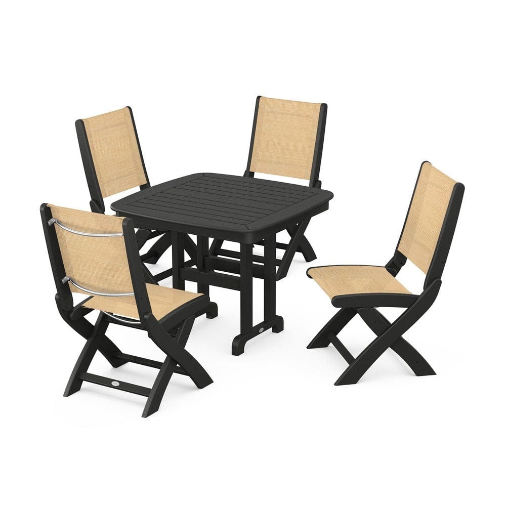 POLYWOOD® - Coastal Folding Side Chair 5-Piece Dining Set - PWS1238