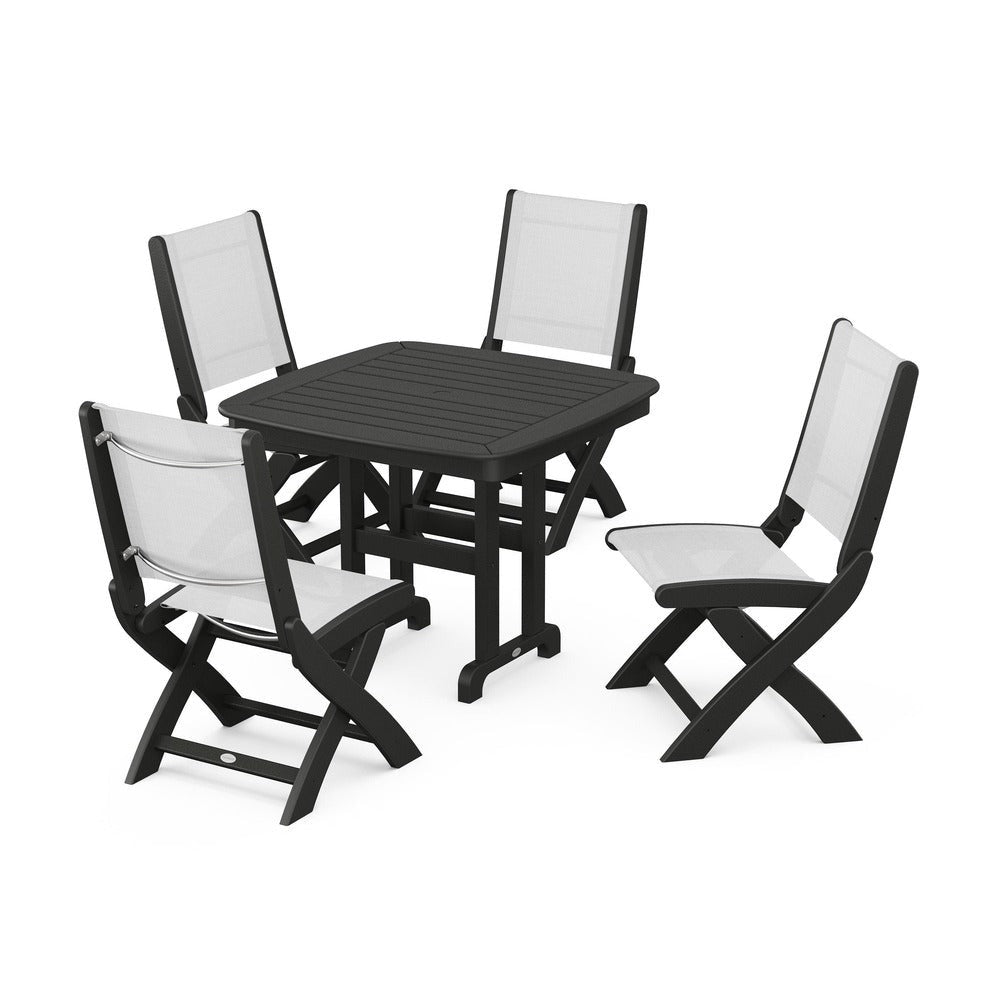 POLYWOOD® - Coastal Folding Side Chair 5-Piece Dining Set - PWS1238