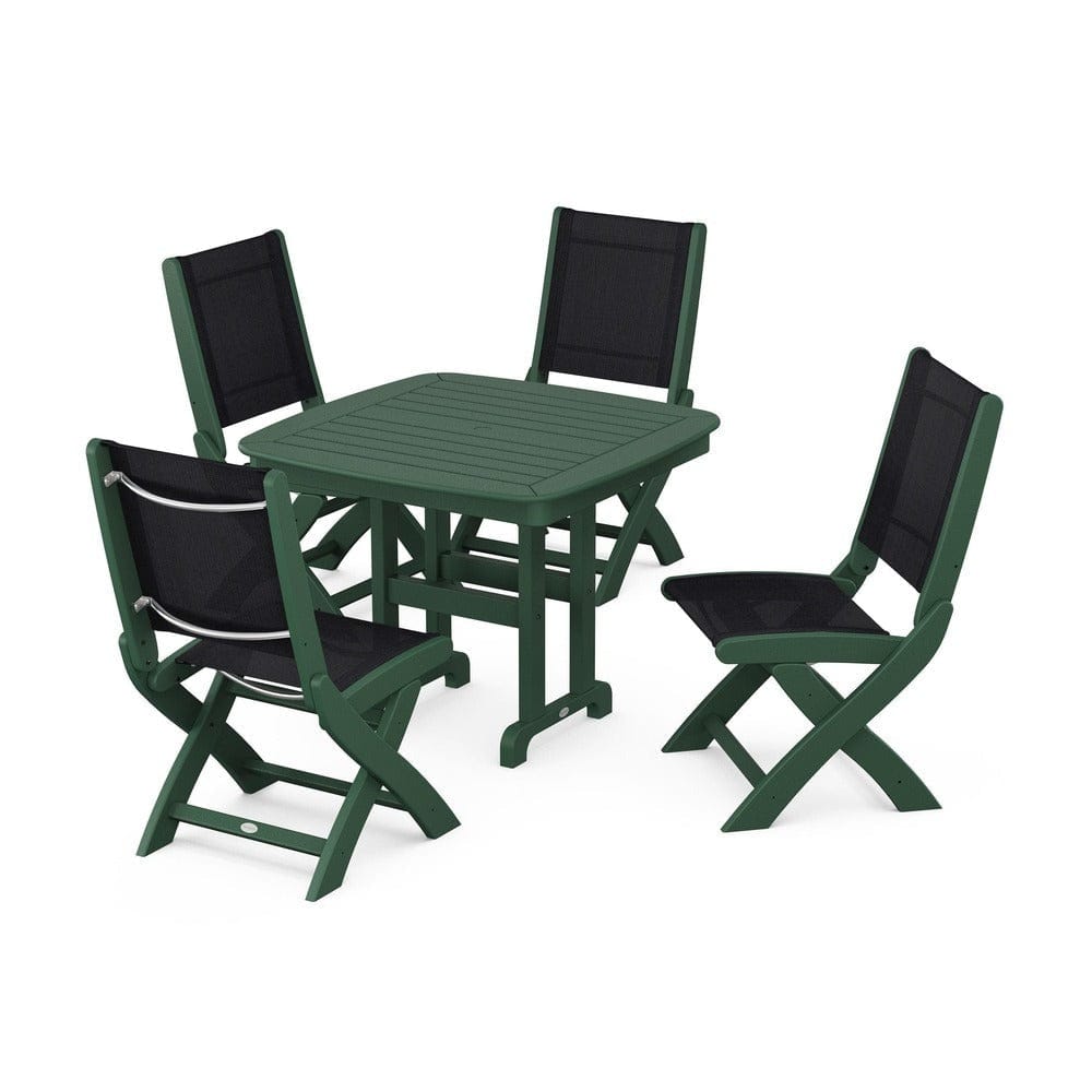 POLYWOOD® - Coastal Folding Side Chair 5-Piece Dining Set - PWS1238