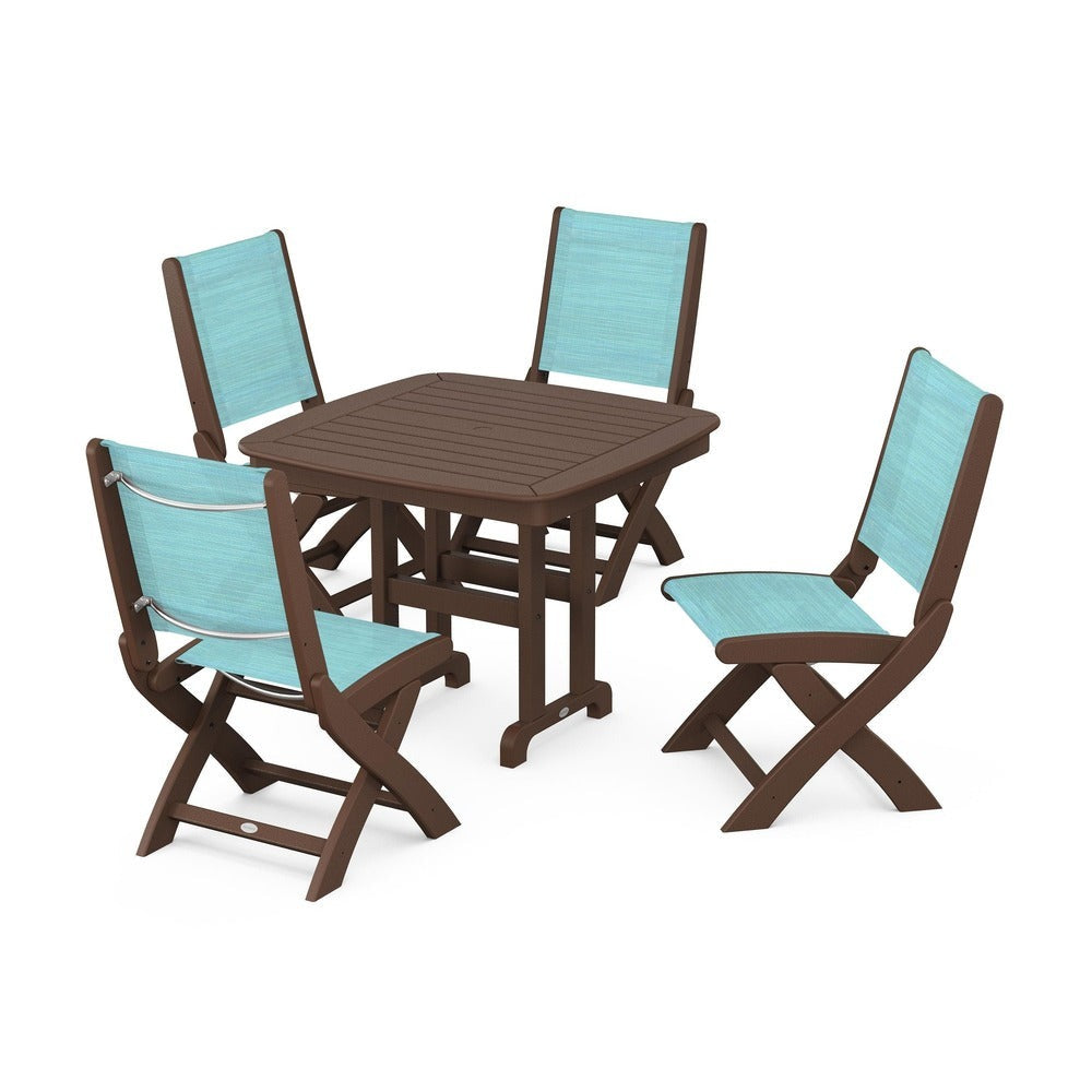POLYWOOD® - Coastal Folding Side Chair 5-Piece Dining Set - PWS1238