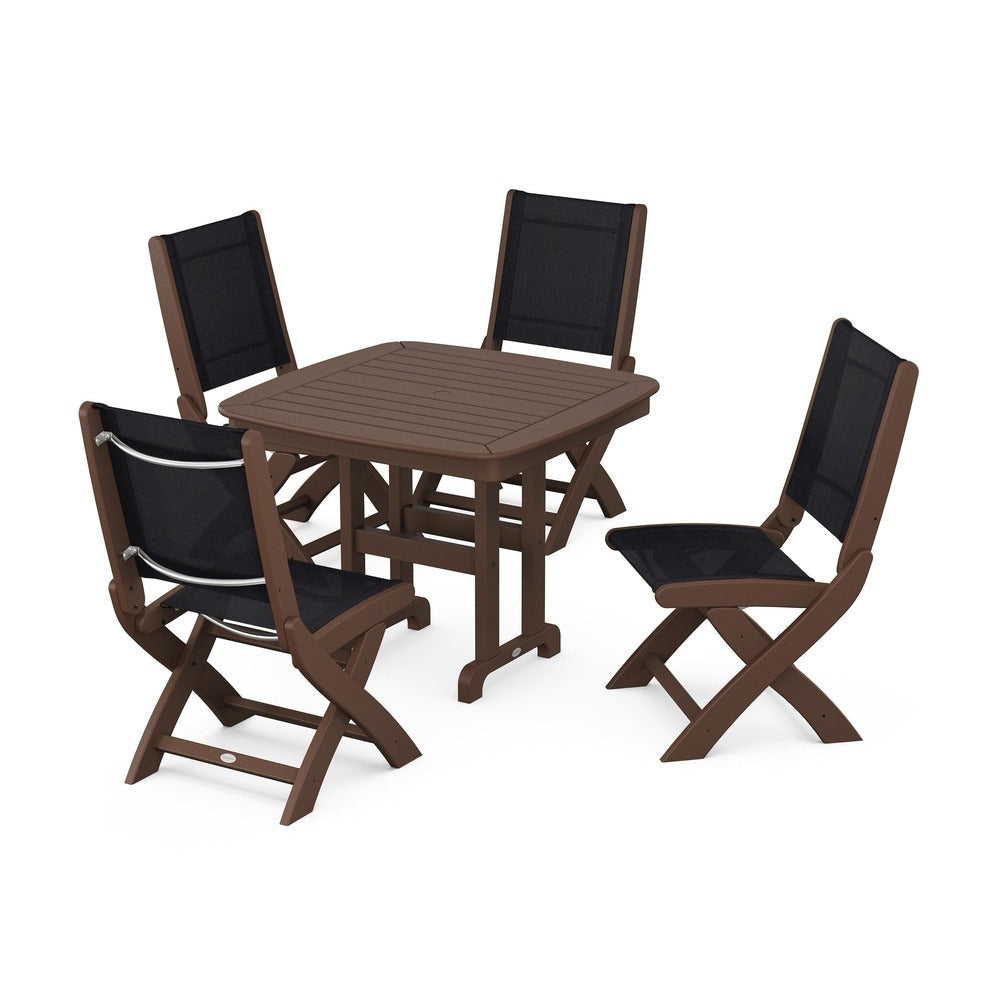 POLYWOOD® - Coastal Folding Side Chair 5-Piece Dining Set - PWS1238