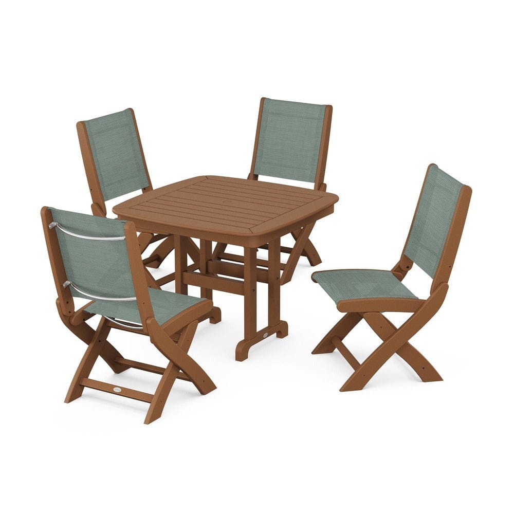POLYWOOD® - Coastal Folding Side Chair 5-Piece Dining Set - PWS1238