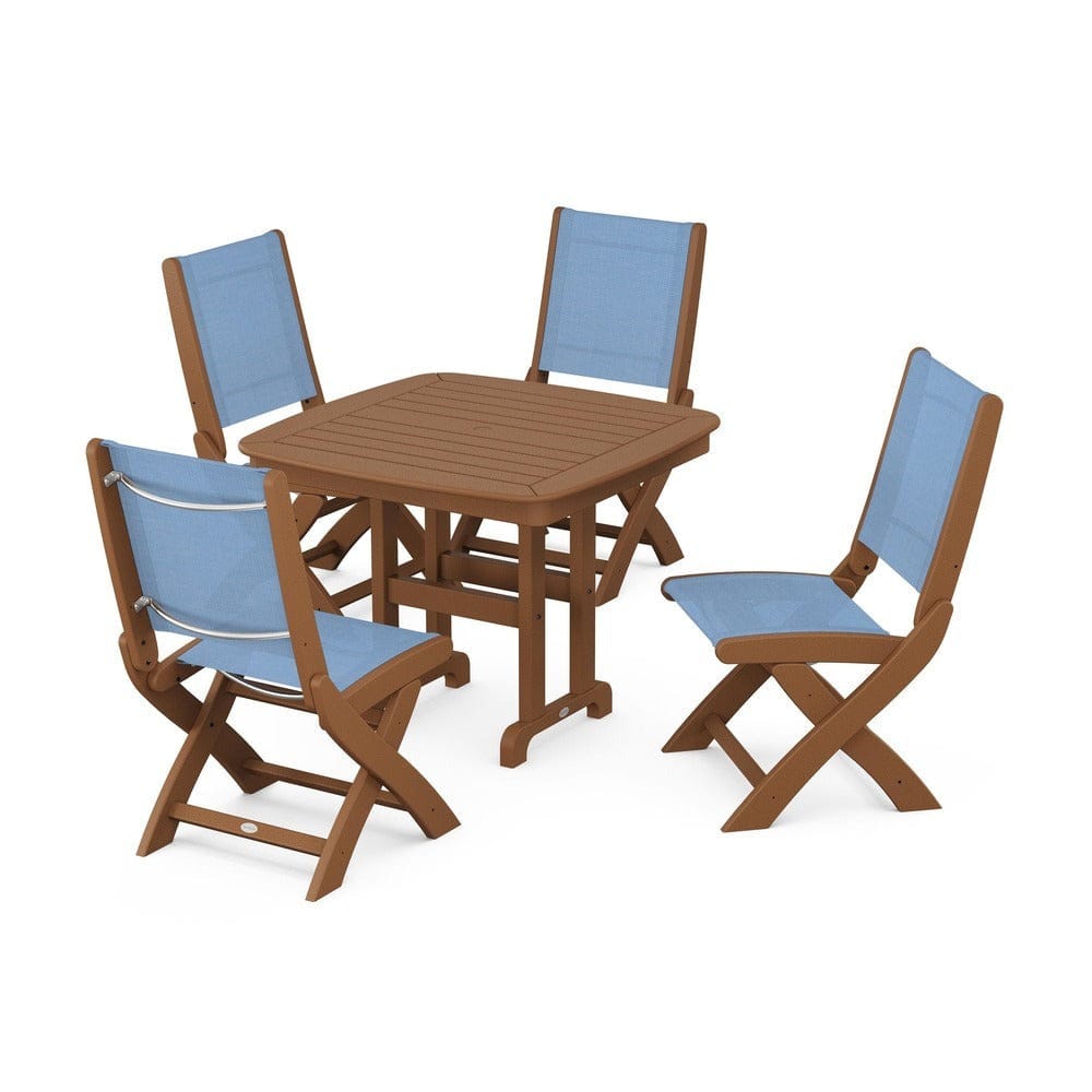POLYWOOD® - Coastal Folding Side Chair 5-Piece Dining Set - PWS1238