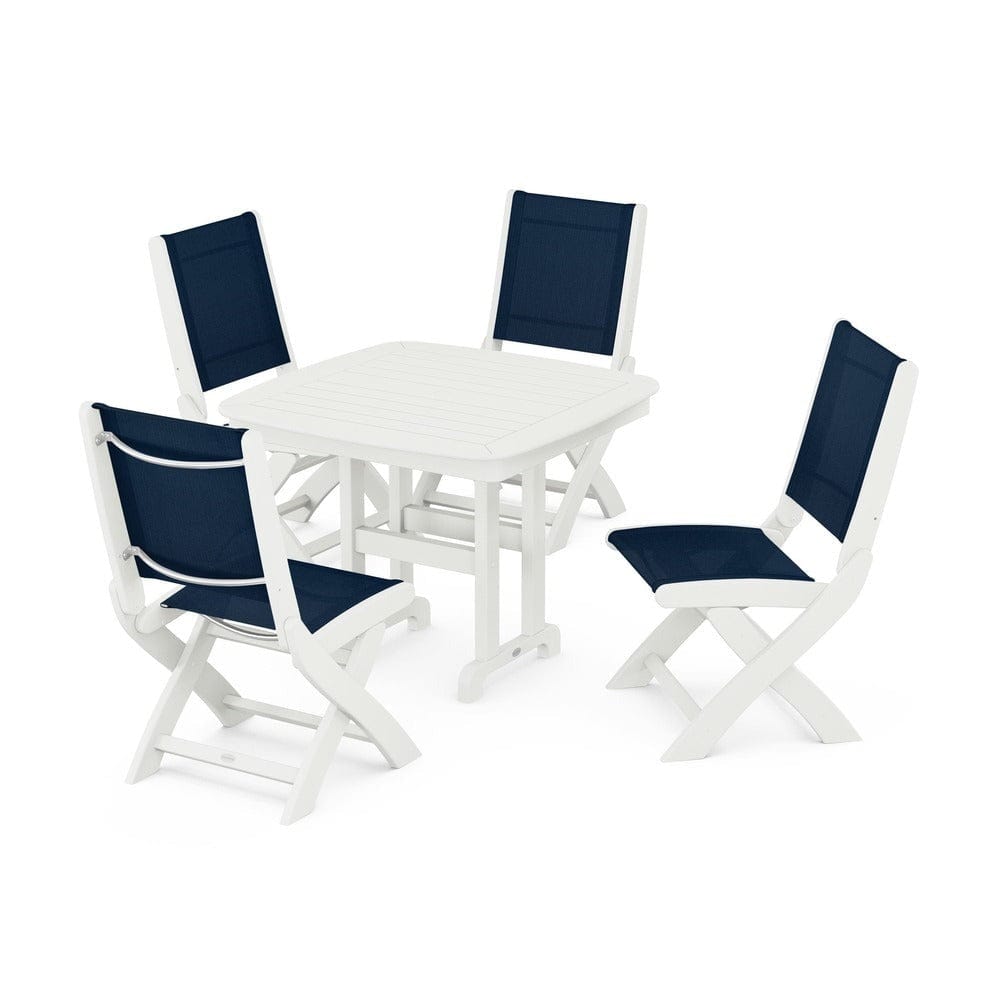 POLYWOOD® - Coastal Folding Side Chair 5-Piece Dining Set - PWS1238