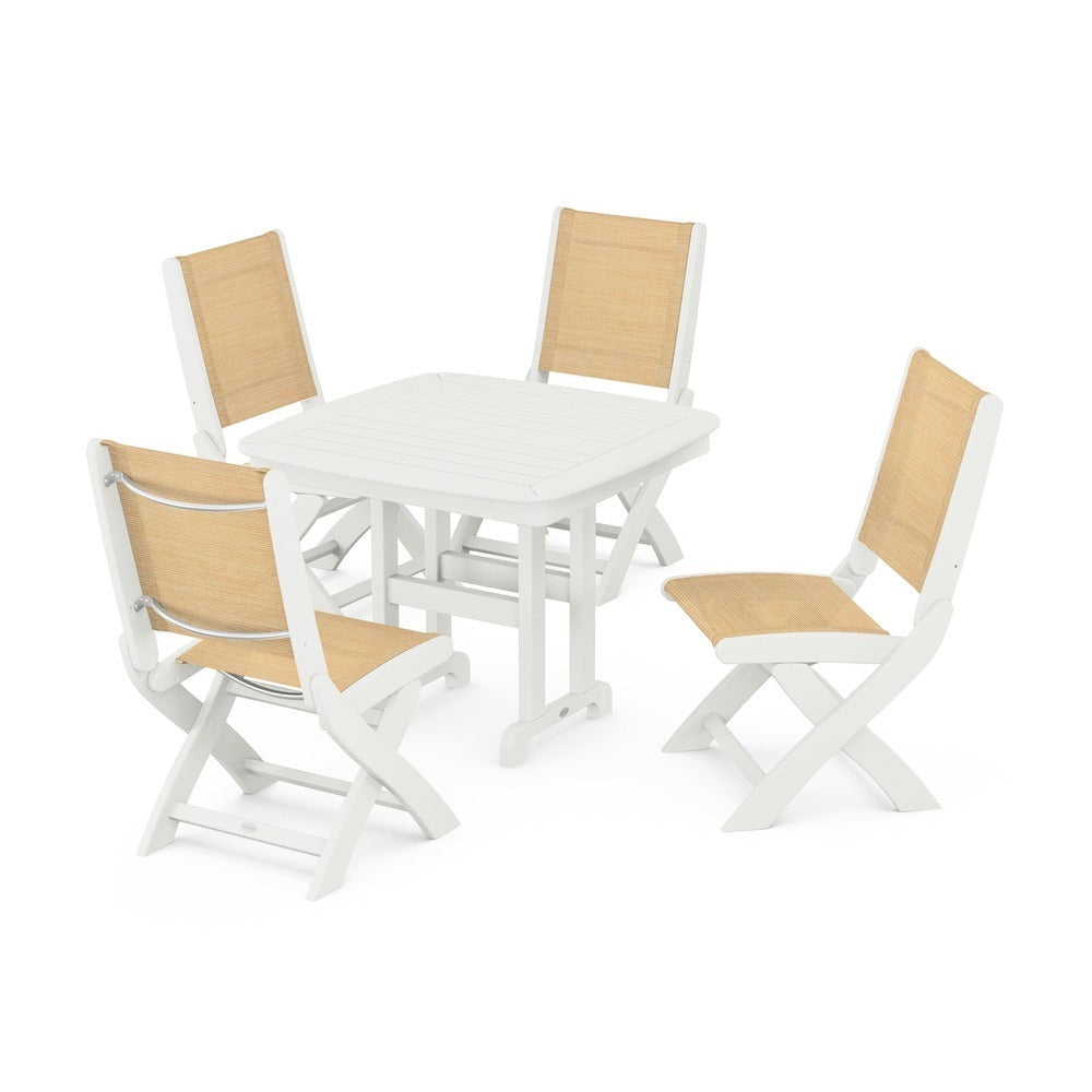 POLYWOOD® - Coastal Folding Side Chair 5-Piece Dining Set - PWS1238