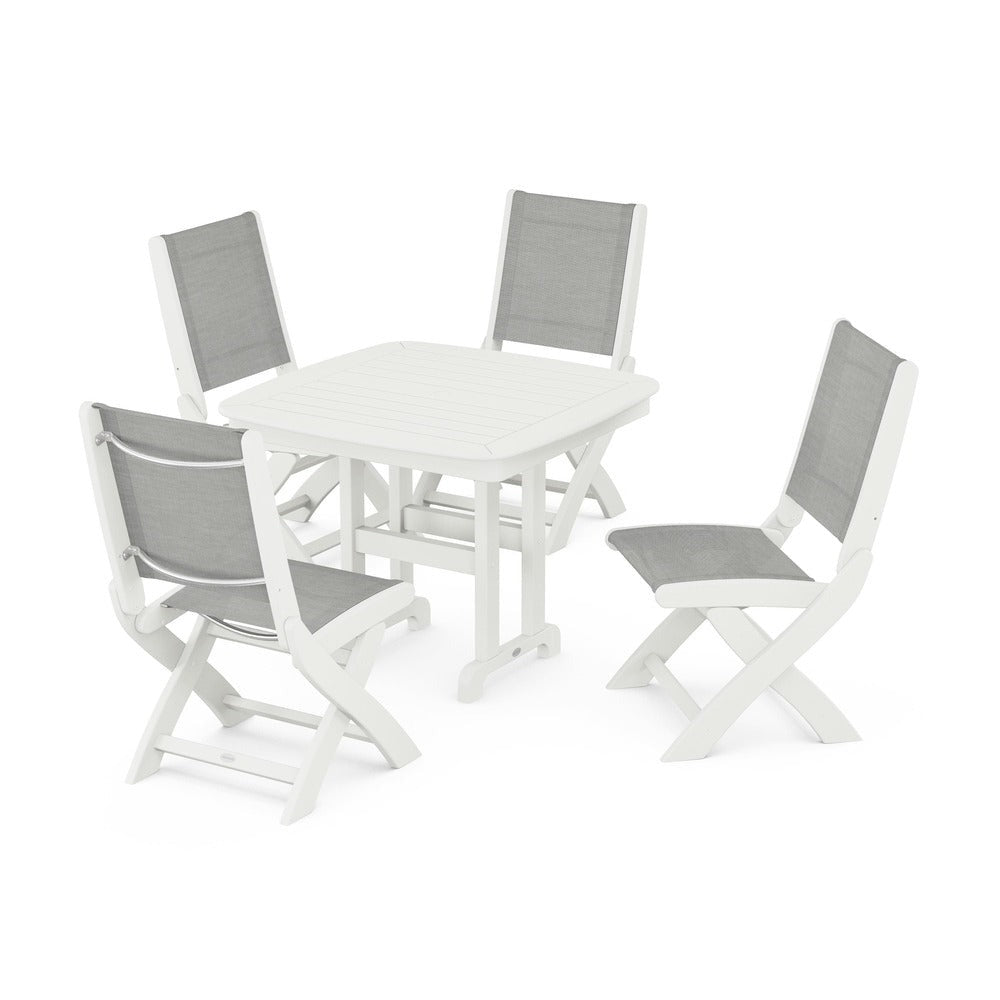 POLYWOOD® - Coastal Folding Side Chair 5-Piece Dining Set - PWS1238