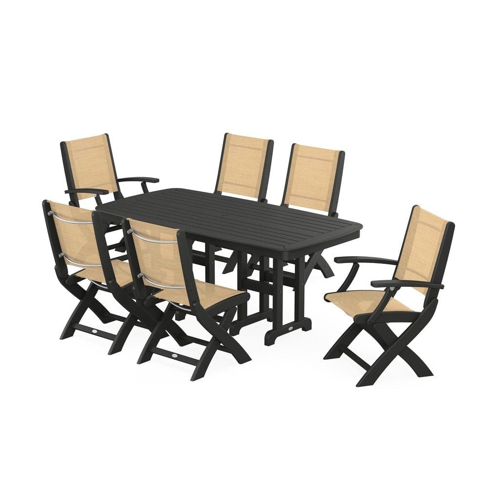 POLYWOOD® - Coastal Folding Chair 7-Piece Dining Set - PWS1264 Outdoor Furniture POLYWOOD®