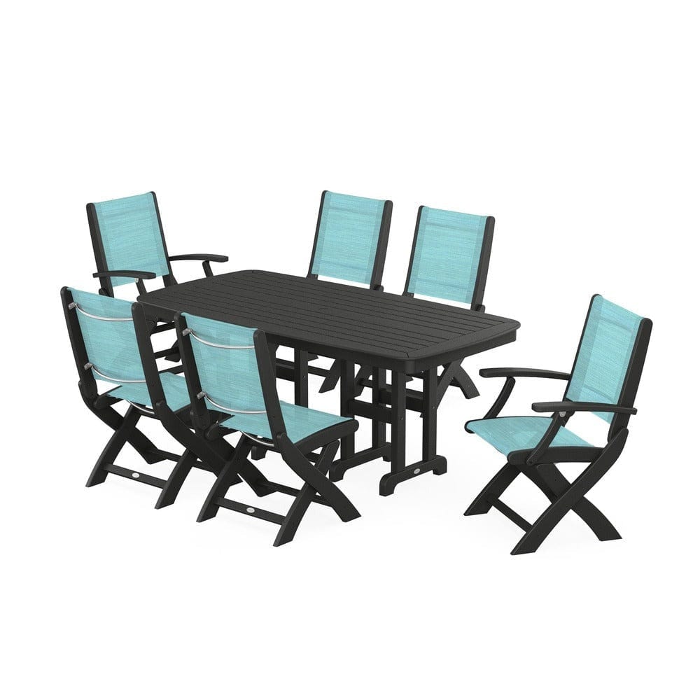 POLYWOOD® - Coastal Folding Chair 7-Piece Dining Set - PWS1264