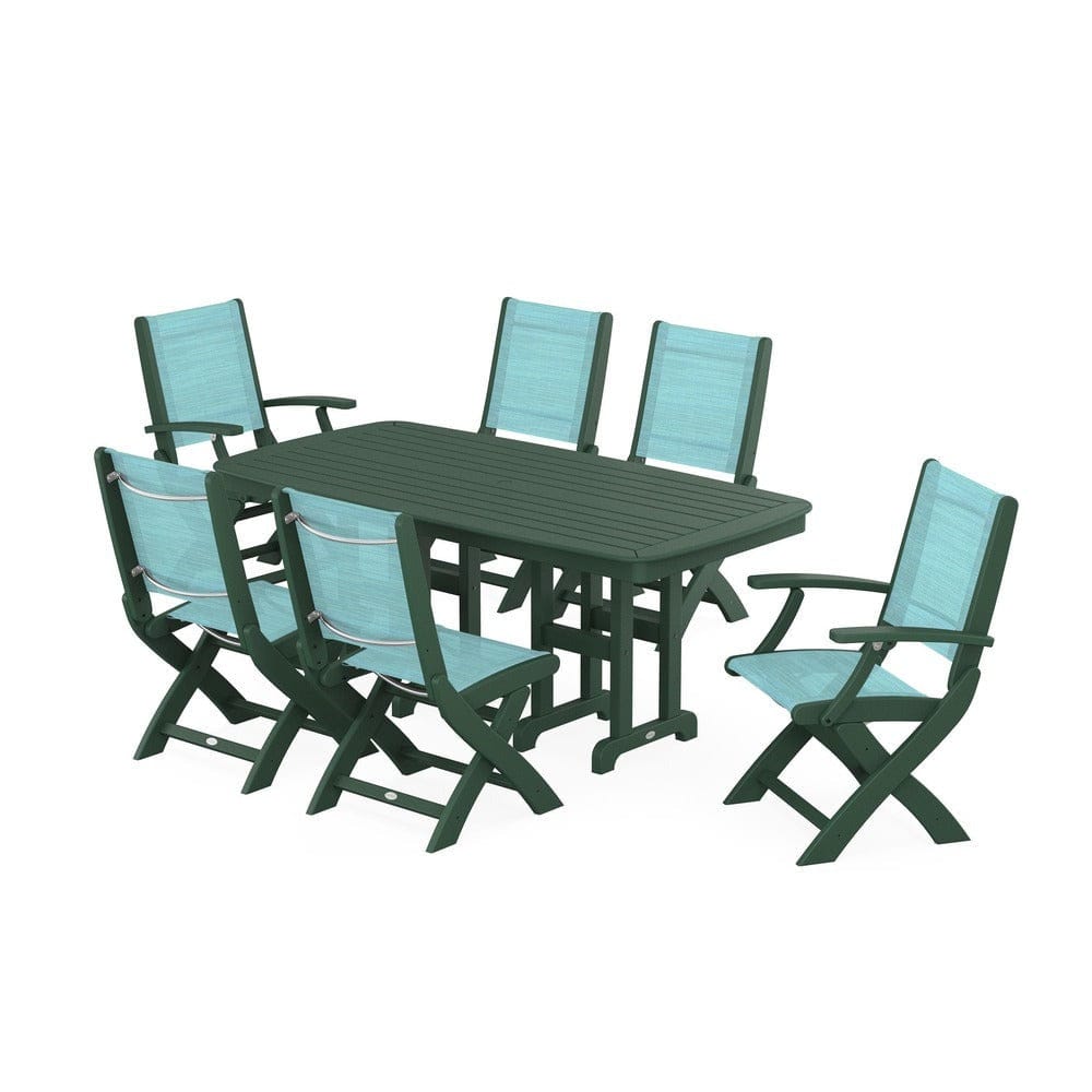 POLYWOOD® - Coastal Folding Chair 7-Piece Dining Set - PWS1264