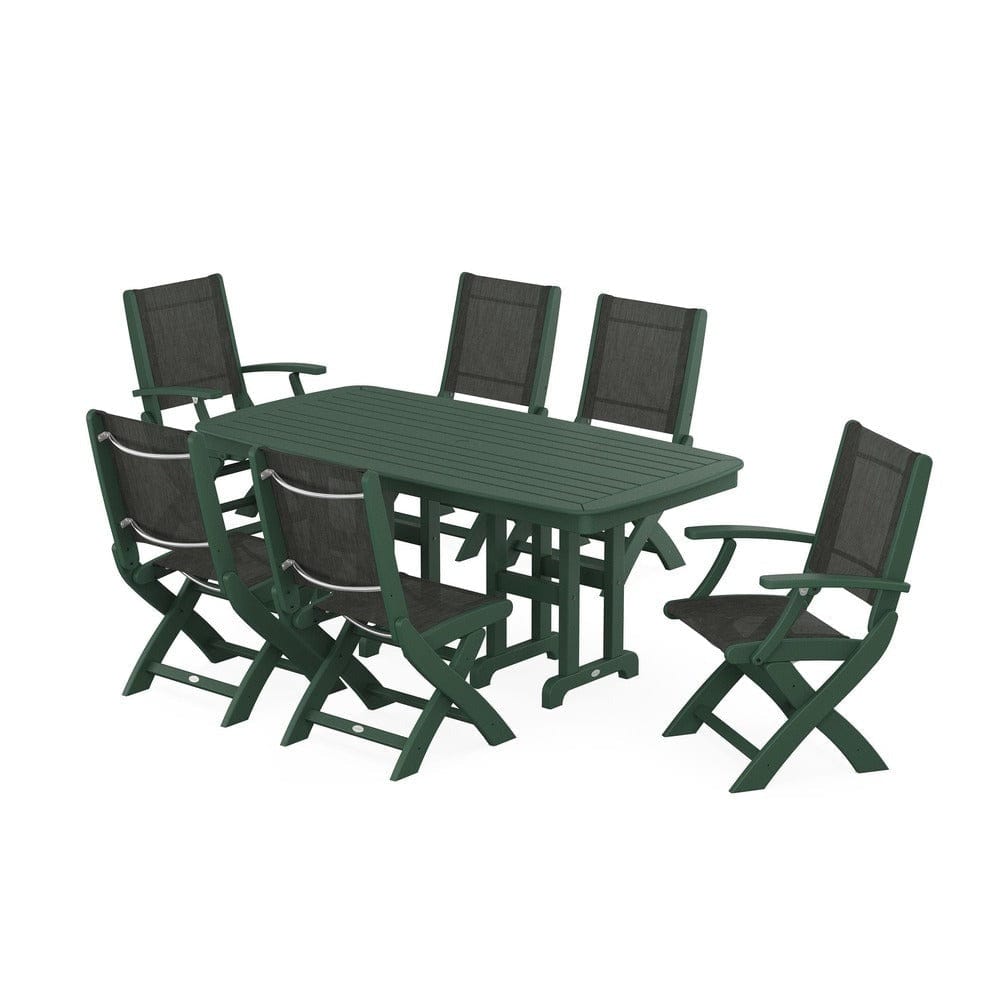 POLYWOOD® - Coastal Folding Chair 7-Piece Dining Set - PWS1264