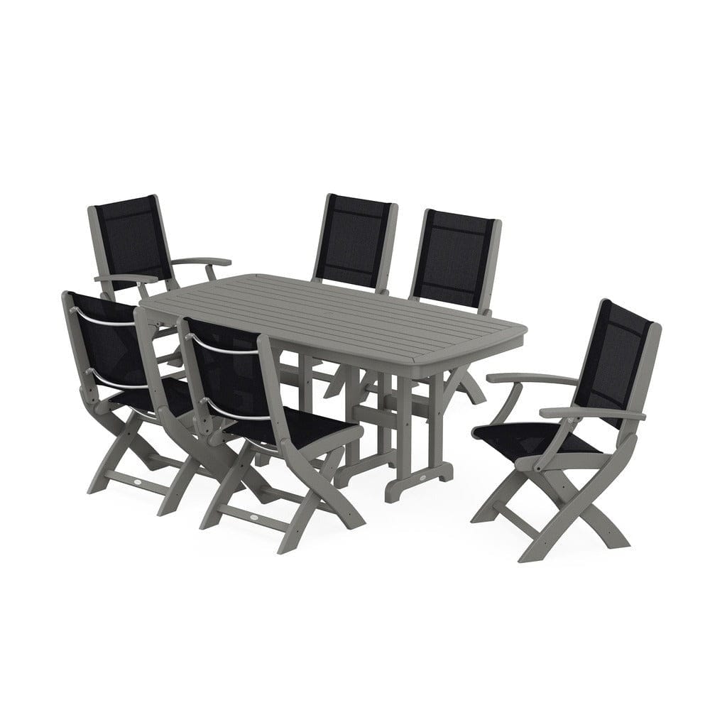 POLYWOOD® - Coastal Folding Chair 7-Piece Dining Set - PWS1264