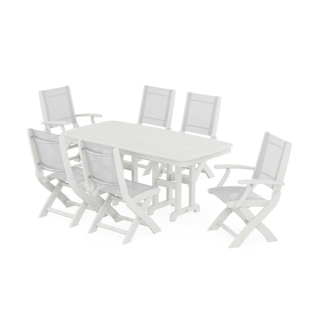 POLYWOOD® - Coastal Folding Chair 7-Piece Dining Set - PWS1264 Outdoor Furniture POLYWOOD®