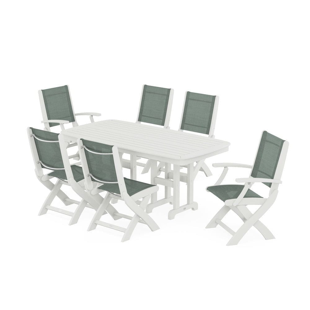 POLYWOOD® - Coastal Folding Chair 7-Piece Dining Set - PWS1264