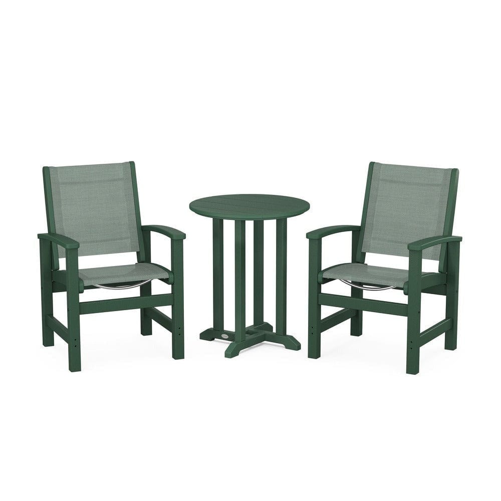 POLYWOOD® - Coastal 3-Piece Round Bistro Dining Set - PWS1294
