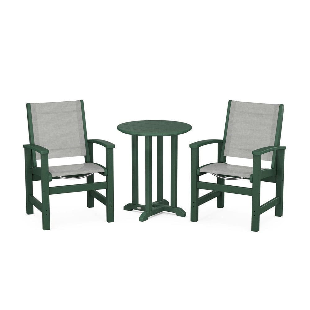 POLYWOOD® - Coastal 3-Piece Round Bistro Dining Set - PWS1294 Outdoor Furniture POLYWOOD®