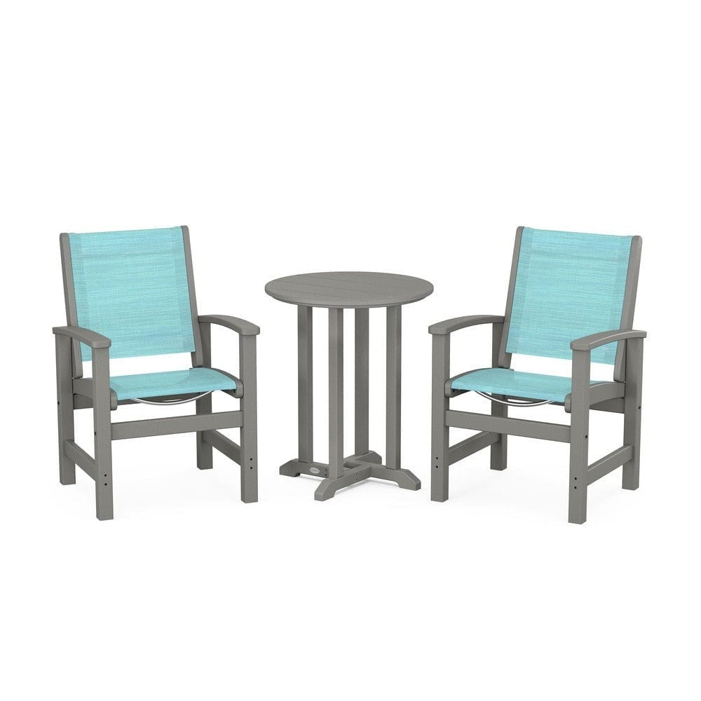 POLYWOOD® - Coastal 3-Piece Round Bistro Dining Set - PWS1294 Outdoor Furniture POLYWOOD®