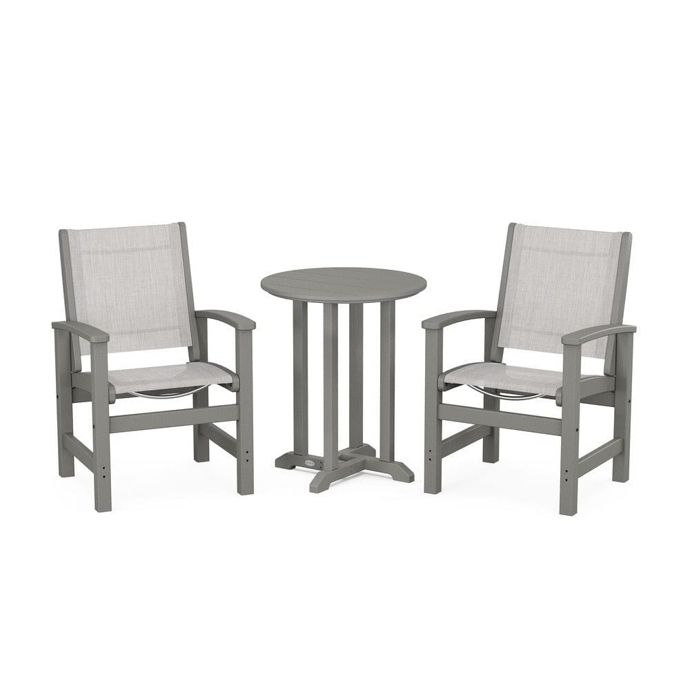 POLYWOOD® - Coastal 3-Piece Round Bistro Dining Set - PWS1294 Outdoor Furniture POLYWOOD®