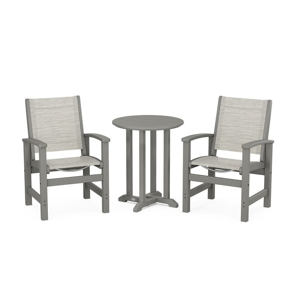 POLYWOOD® - Coastal 3-Piece Round Bistro Dining Set - PWS1294 Outdoor Furniture POLYWOOD®