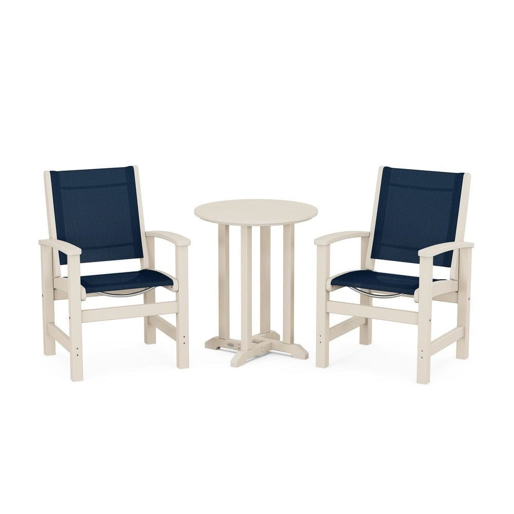 POLYWOOD® - Coastal 3-Piece Round Bistro Dining Set - PWS1294 Outdoor Furniture POLYWOOD®