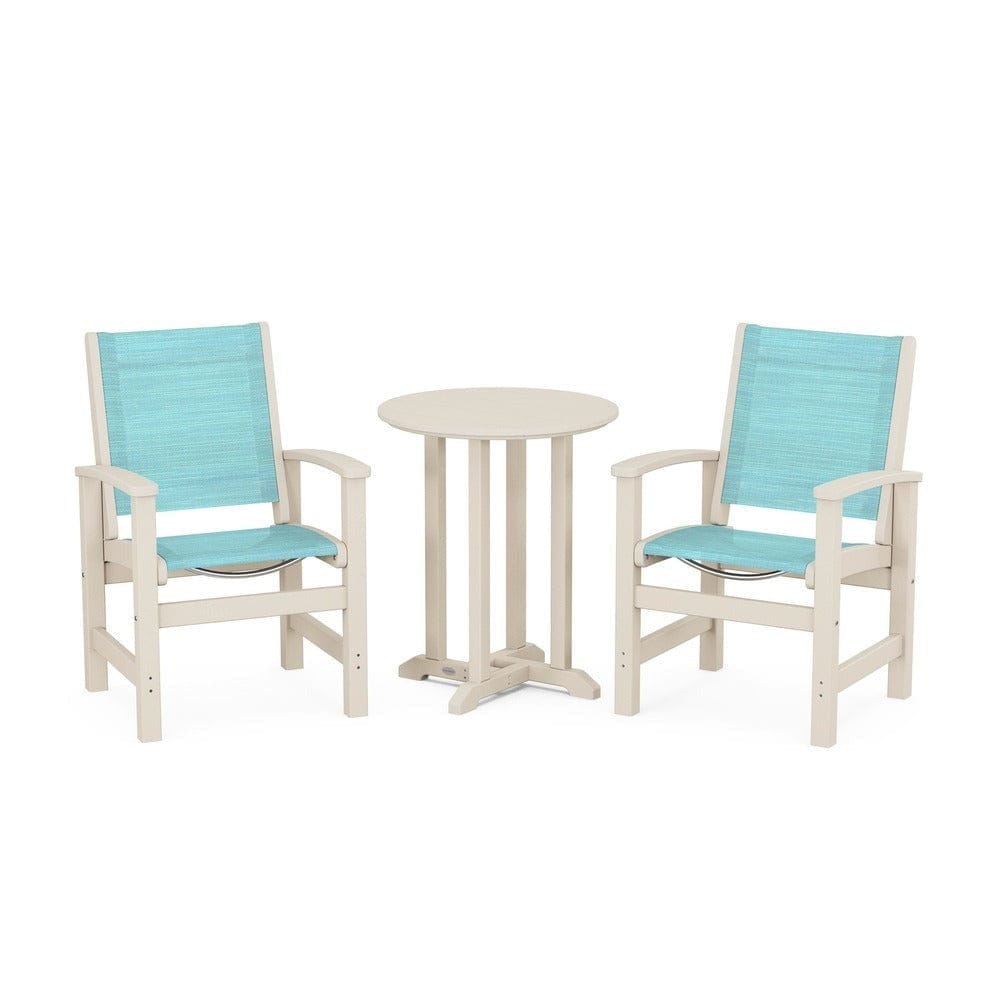 POLYWOOD® - Coastal 3-Piece Round Bistro Dining Set - PWS1294 Outdoor Furniture POLYWOOD®