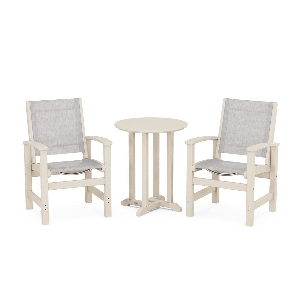 POLYWOOD® - Coastal 3-Piece Round Bistro Dining Set - PWS1294 Outdoor Furniture POLYWOOD®