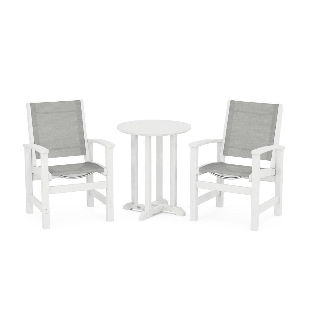 POLYWOOD® - Coastal 3-Piece Round Bistro Dining Set - PWS1294 Outdoor Furniture POLYWOOD®