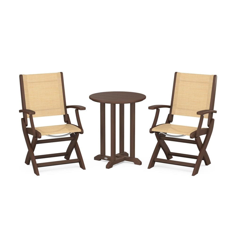 POLYWOOD® - Coastal Folding 3-Piece Round Bistro Dining Set - PWS1295 Outdoor Furniture POLYWOOD®