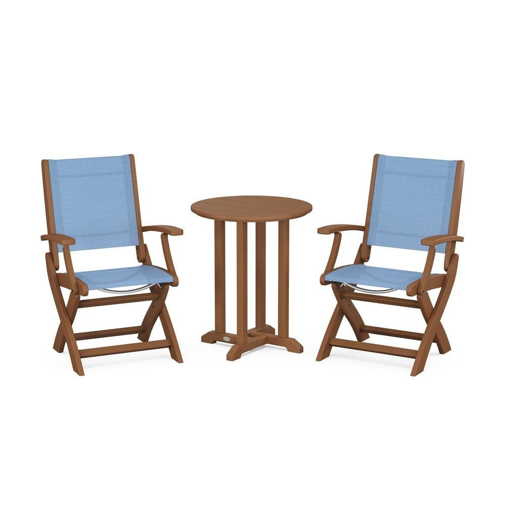 POLYWOOD® - Coastal Folding 3-Piece Round Bistro Dining Set - PWS1295 Outdoor Furniture POLYWOOD®
