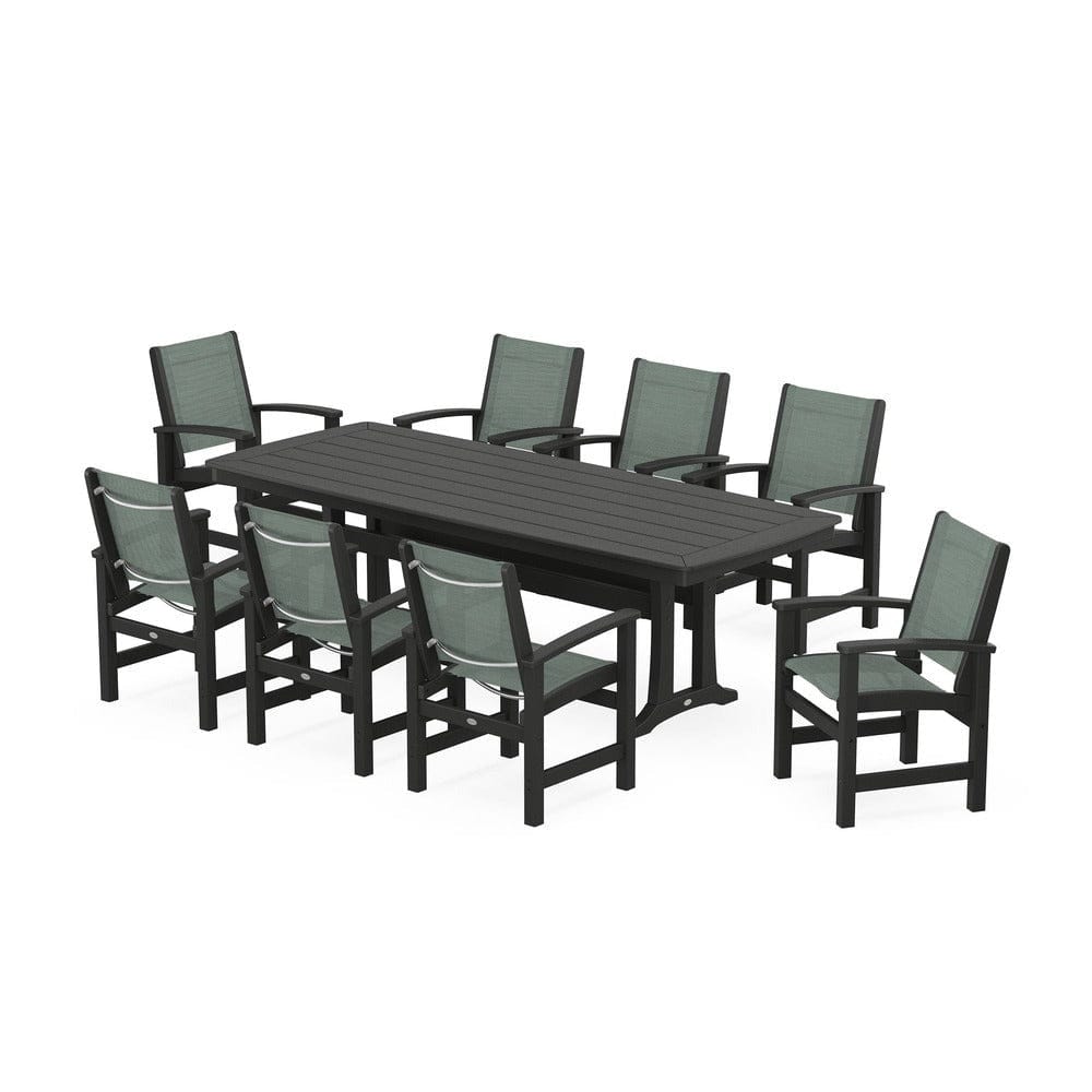 POLYWOOD® - Coastal 9-Piece Dining Set with Trestle Legs - PWS1502 Outdoor Furniture POLYWOOD®