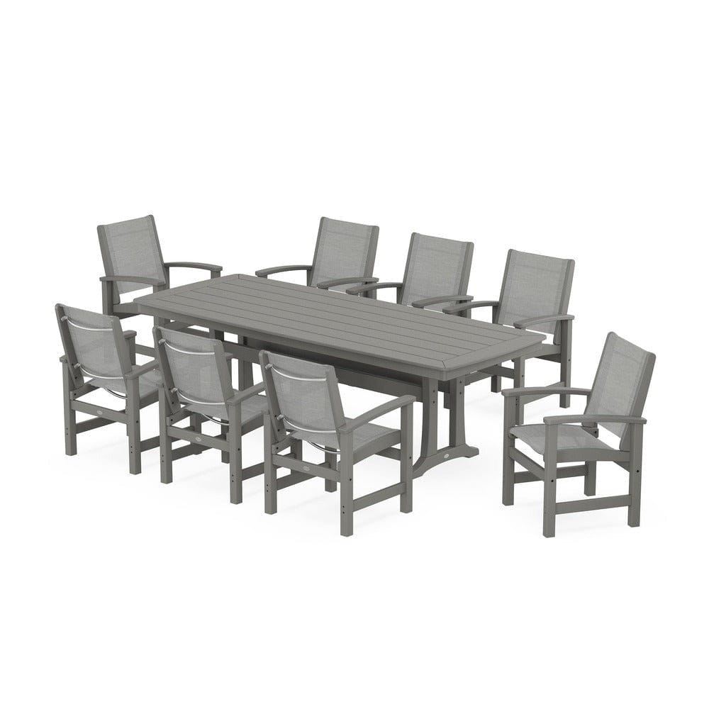 POLYWOOD® - Coastal 9-Piece Dining Set with Trestle Legs - PWS1502 Outdoor Furniture POLYWOOD®