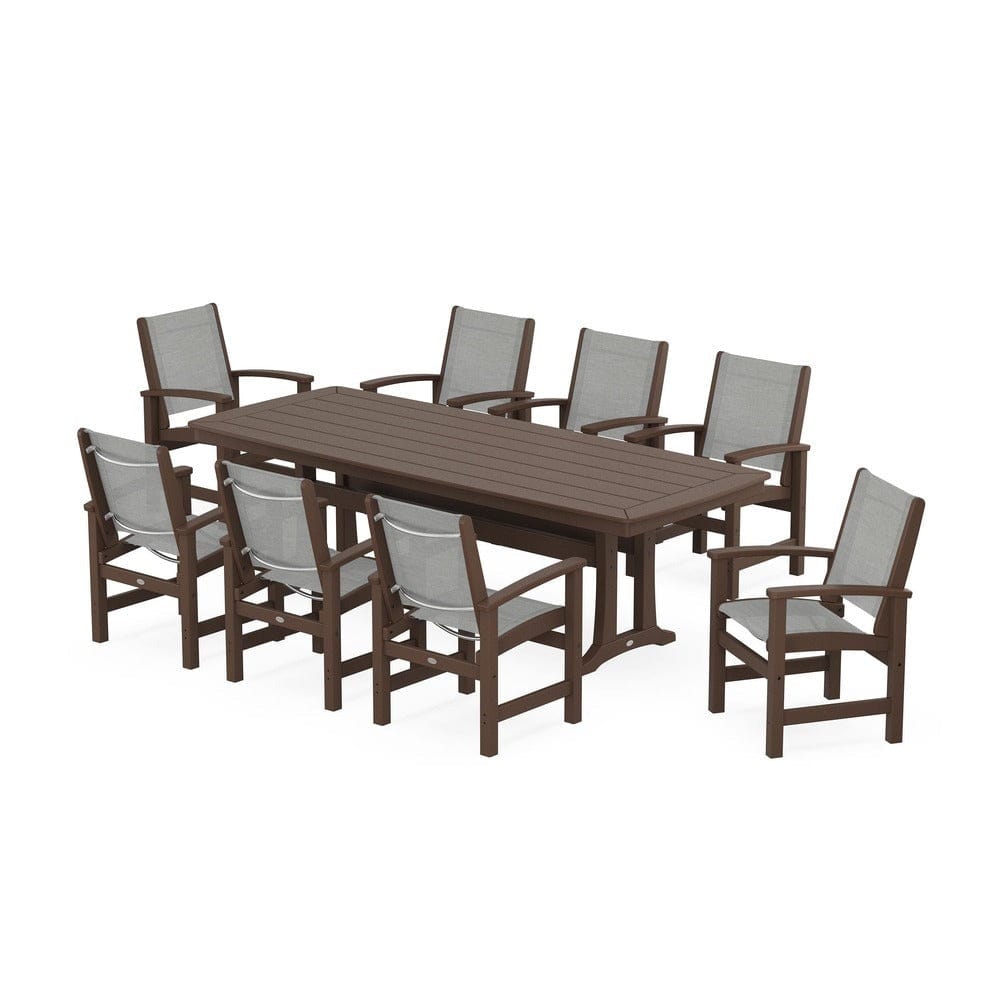 POLYWOOD® - Coastal 9-Piece Dining Set with Trestle Legs - PWS1502 Outdoor Furniture POLYWOOD®