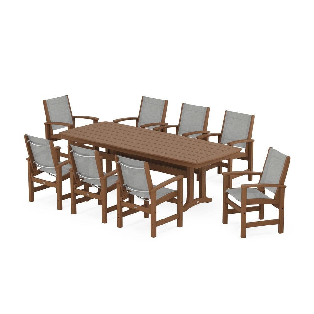 POLYWOOD® - Coastal 9-Piece Dining Set with Trestle Legs - PWS1502