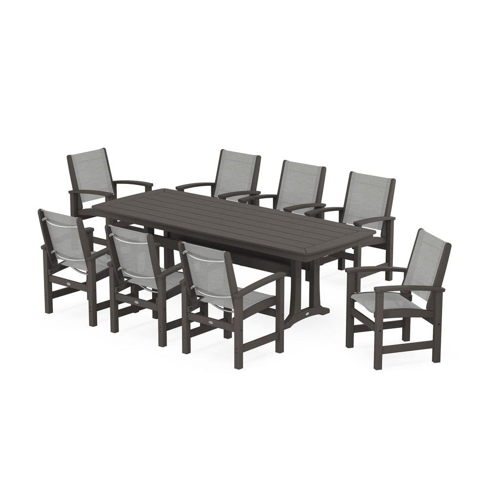 POLYWOOD® - Coastal 9-Piece Dining Set with Trestle Legs - PWS1502
