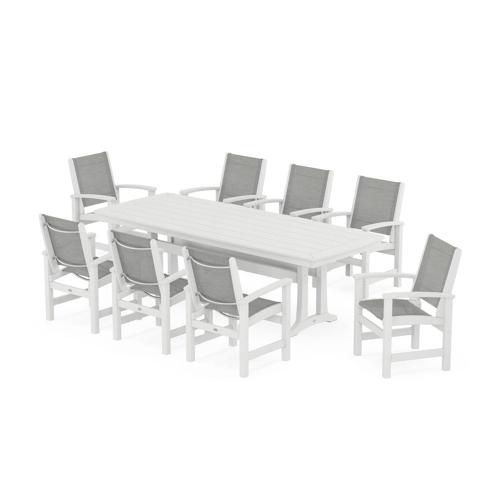 POLYWOOD® - Coastal 9-Piece Dining Set with Trestle Legs - PWS1502
