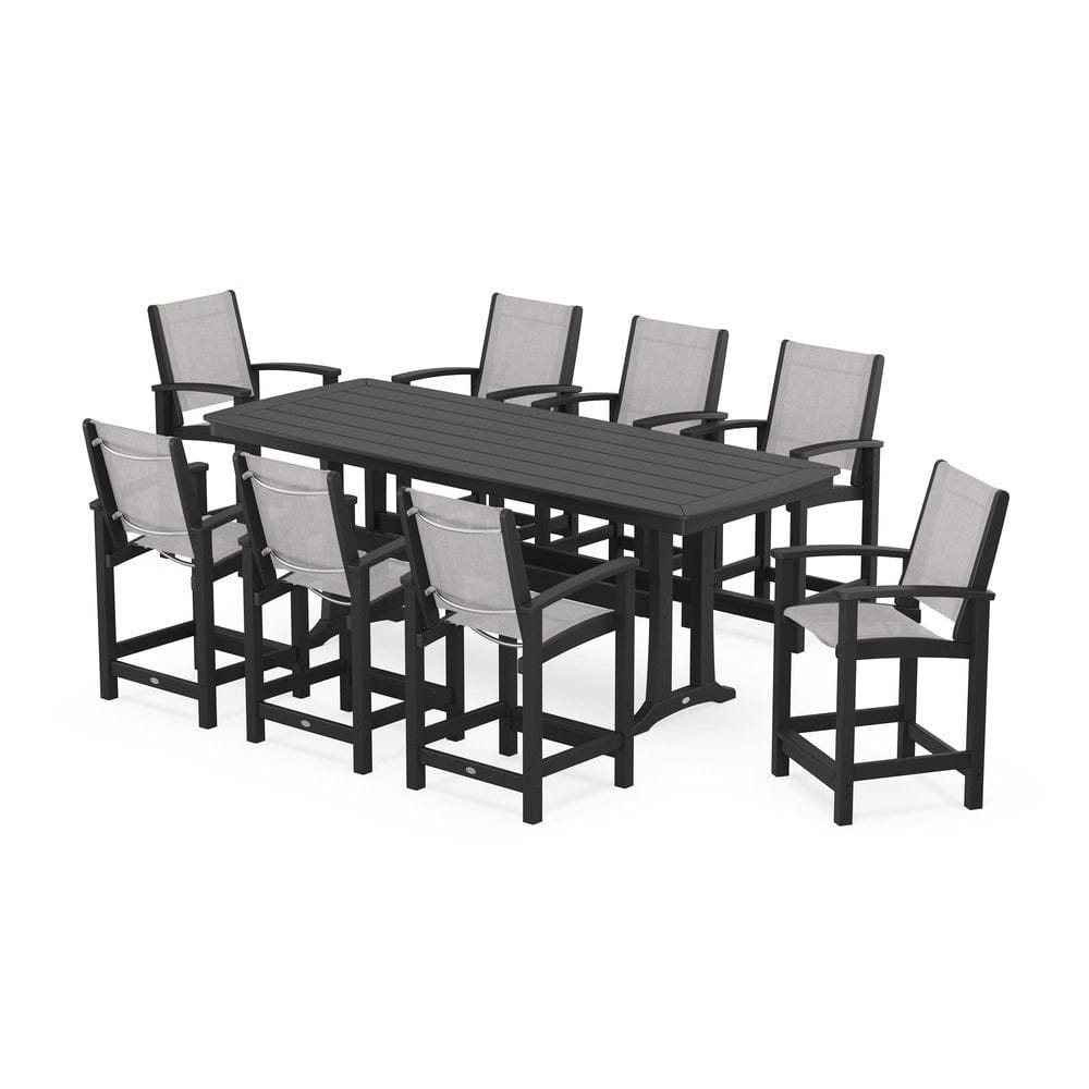 POLYWOOD® - Coastal 9-Piece Counter Set with Trestle Legs - PWS1931