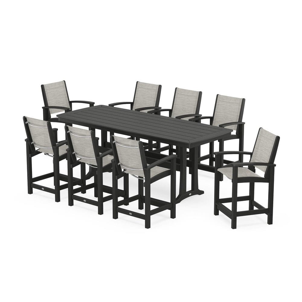 POLYWOOD® - Coastal 9-Piece Counter Set with Trestle Legs - PWS1931 Outdoor Furniture POLYWOOD®