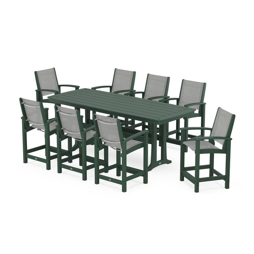POLYWOOD® - Coastal 9-Piece Counter Set with Trestle Legs - PWS1931