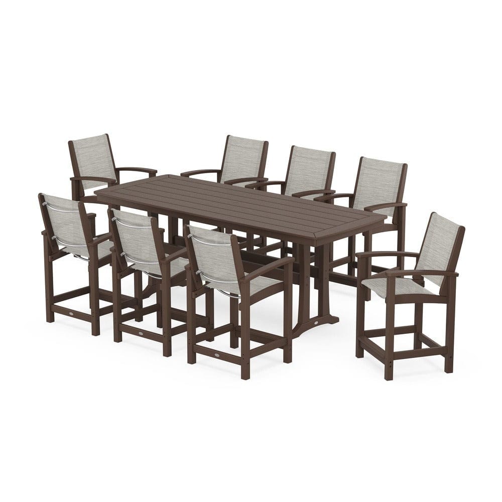 POLYWOOD® - Coastal 9-Piece Counter Set with Trestle Legs - PWS1931