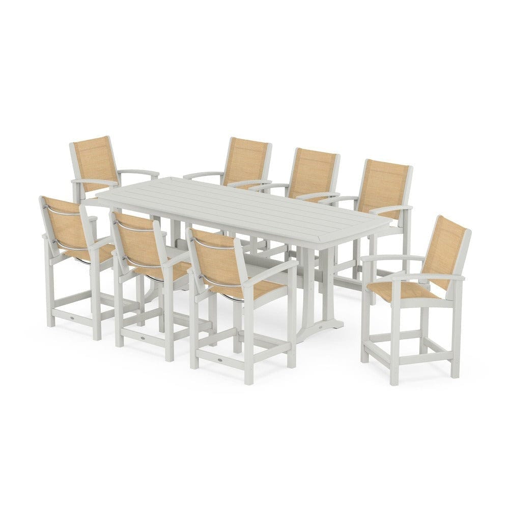 POLYWOOD® - Coastal 9-Piece Counter Set with Trestle Legs - PWS1931