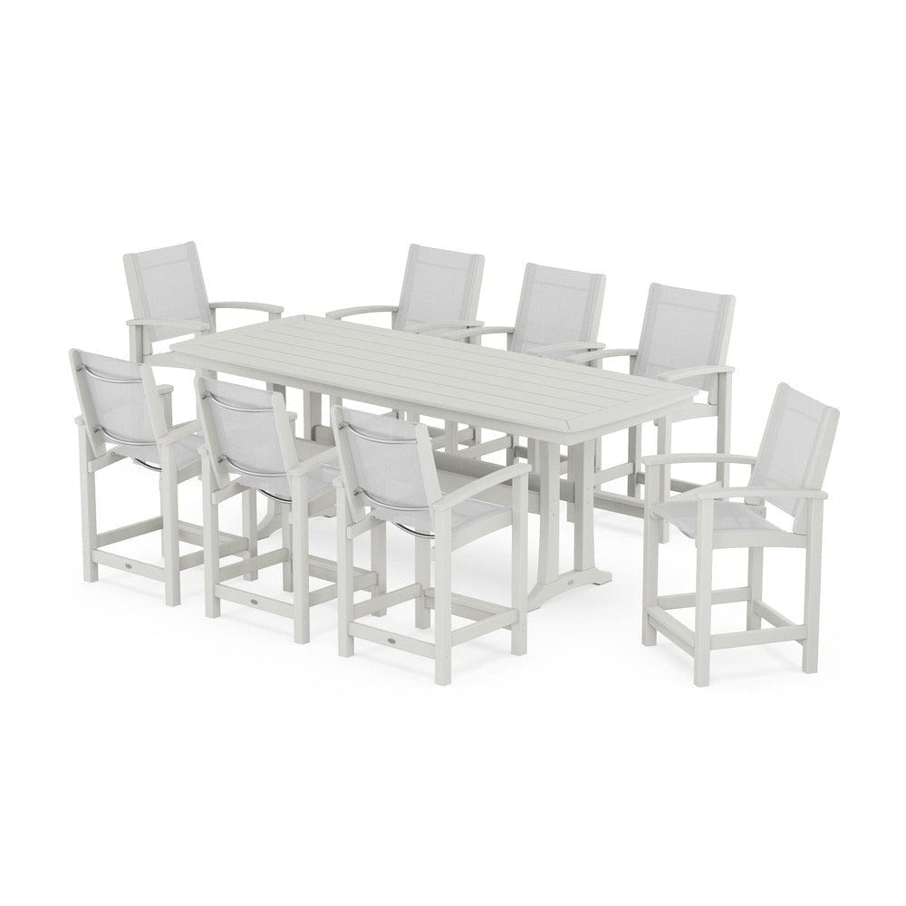 POLYWOOD® - Coastal 9-Piece Counter Set with Trestle Legs - PWS1931 Outdoor Furniture POLYWOOD®