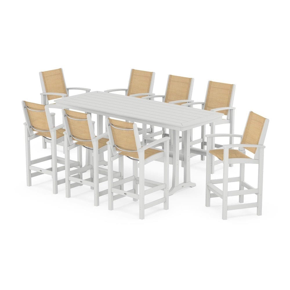 POLYWOOD® - Coastal 9-Piece Bar Set with Trestle Legs - PWS1948