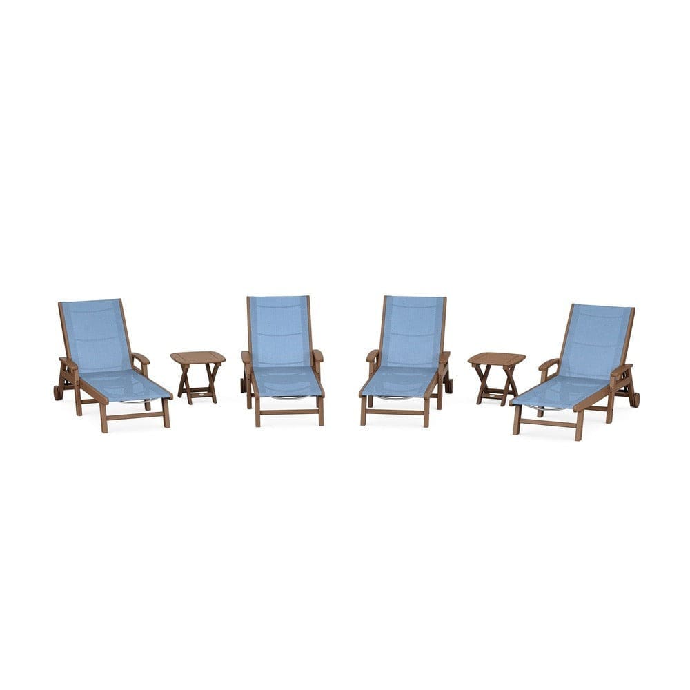 POLYWOOD® - Coastal Chaise 6-Piece Set with Wheels - PWS2024 Outdoor Furniture POLYWOOD®