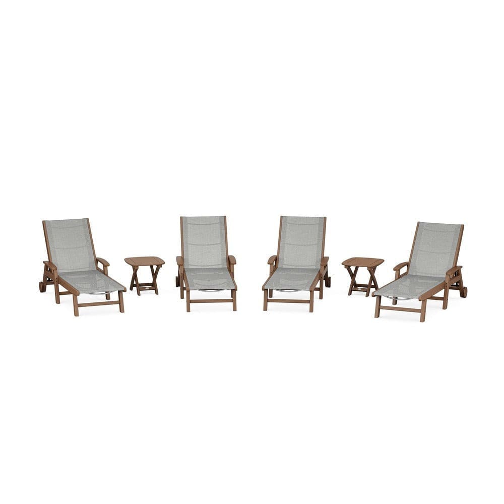 POLYWOOD® - Coastal Chaise 6-Piece Set with Wheels - PWS2024