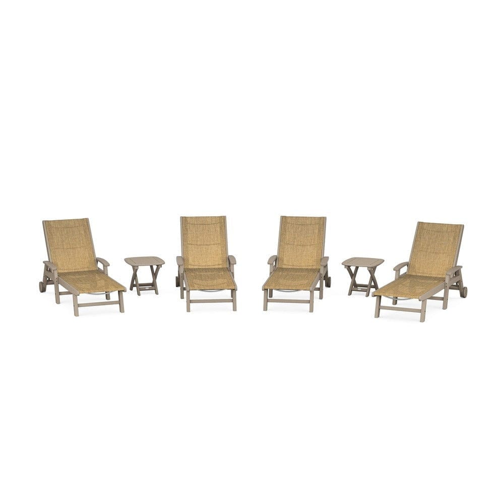 POLYWOOD® - Coastal Chaise 6-Piece Set with Wheels - PWS2024