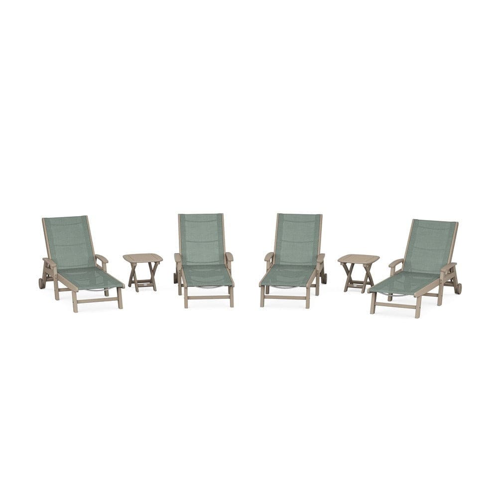 POLYWOOD® - Coastal Chaise 6-Piece Set with Wheels - PWS2024