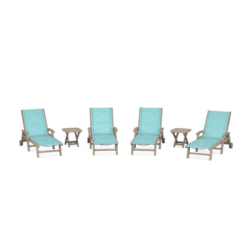 POLYWOOD® - Coastal Chaise 6-Piece Set with Wheels - PWS2024