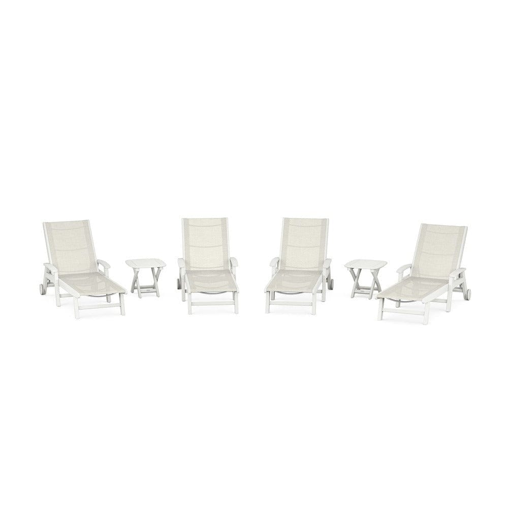 POLYWOOD® - Coastal Chaise 6-Piece Set with Wheels - PWS2024