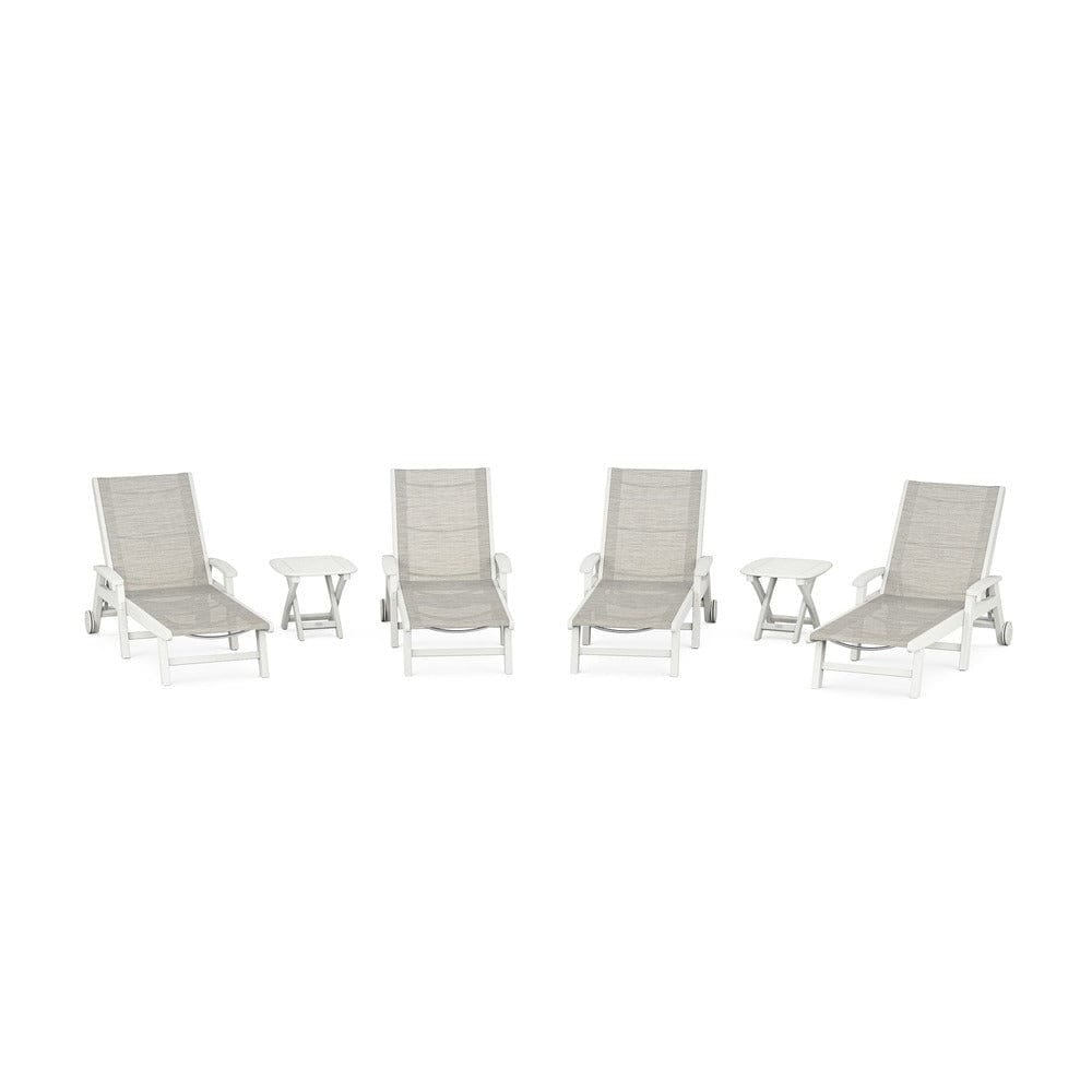 POLYWOOD® - Coastal Chaise 6-Piece Set with Wheels - PWS2024 Outdoor Furniture POLYWOOD®