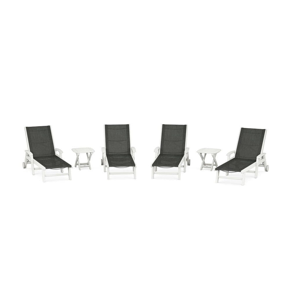 POLYWOOD® - Coastal Chaise 6-Piece Set with Wheels - PWS2024 Outdoor Furniture POLYWOOD®